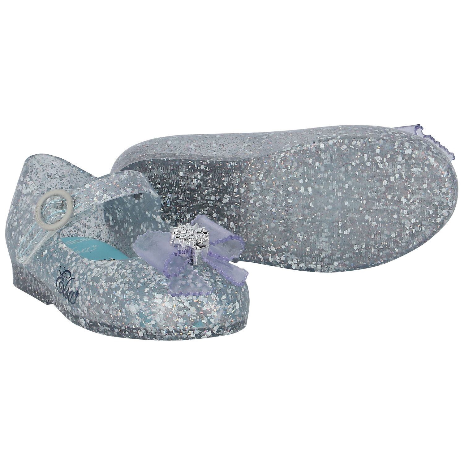 Younger Girls Blue Cinderella Jelly Shoes, 3, hi-res image number null