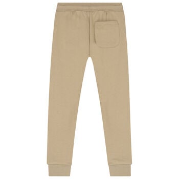 Boys Beige Logo Joggers