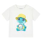 Younger Boys White Crocodile T-Shirt, 1, hi-res