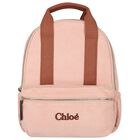 Girls Pink Logo Backpack, 1, hi-res