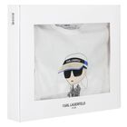 Boys White & Black Ikonik Shorts Set, 1, hi-res