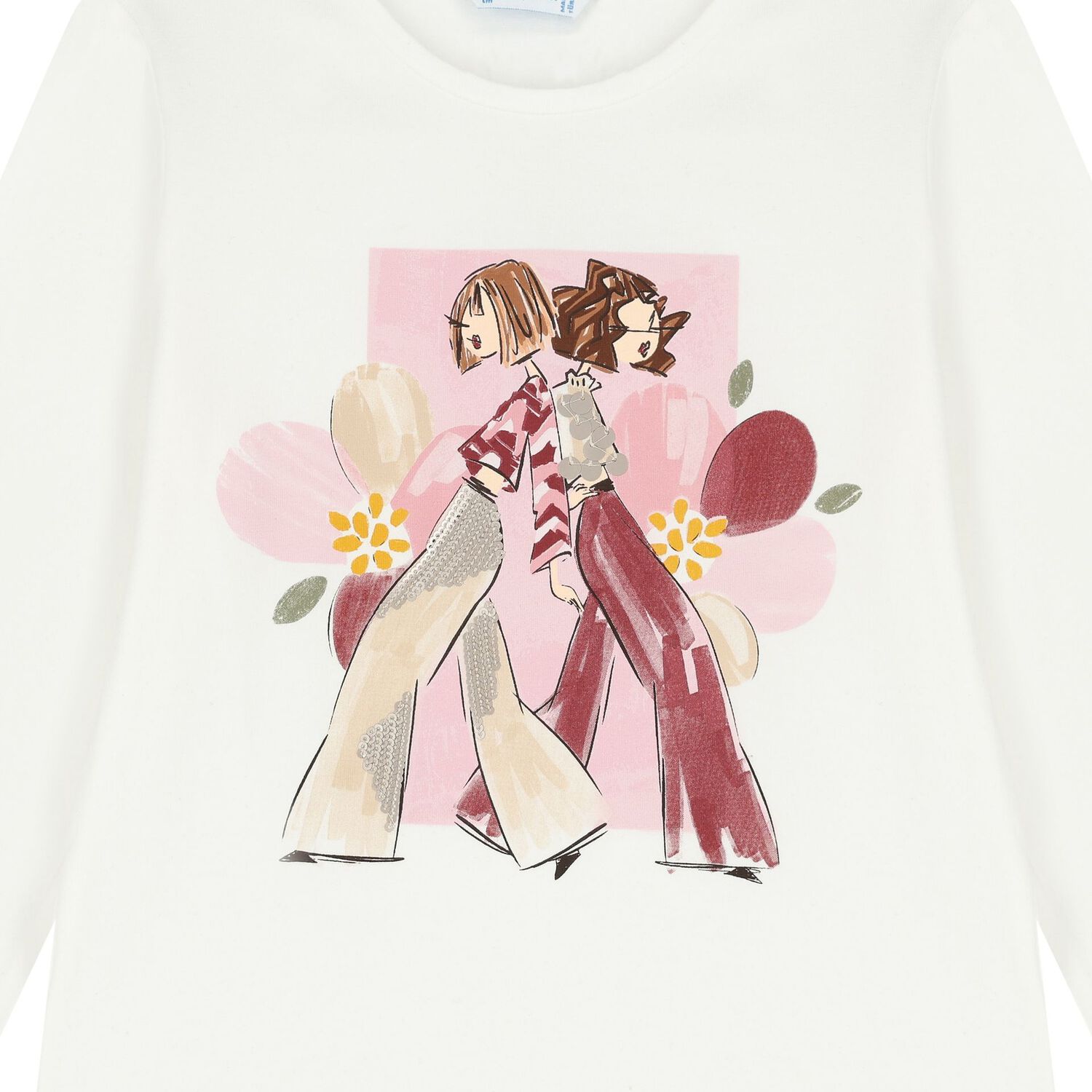 Girls Ivory Long Sleeve Top, 1, hi-res image number null