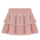 Girls Pink Velvet Skirt, 1, hi-res