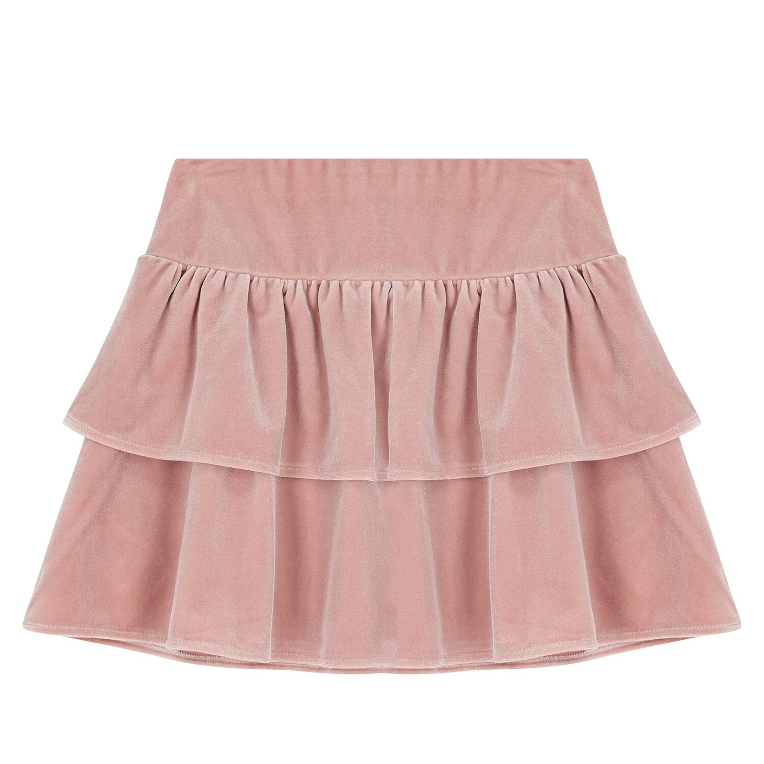 Girls Pink Velvet Skirt, 1, hi-res