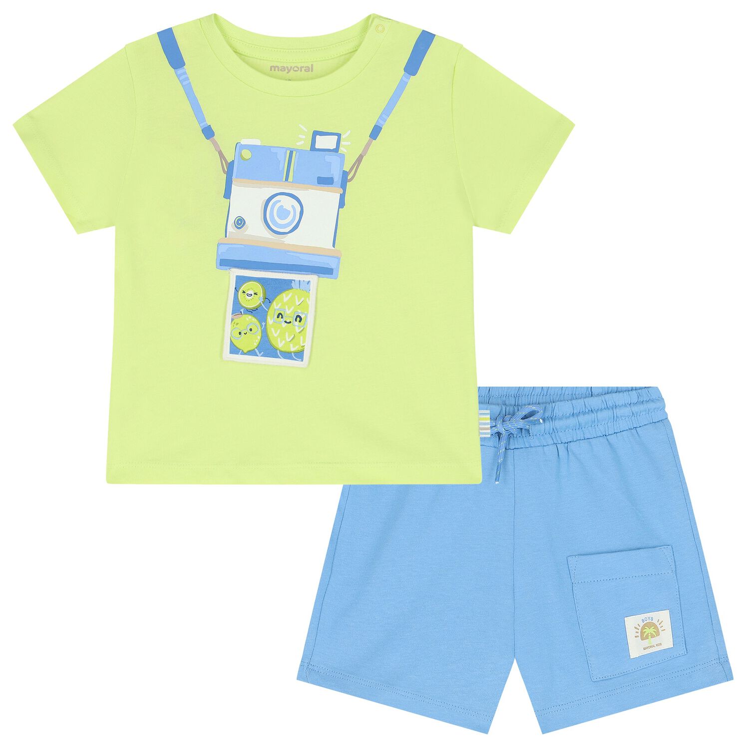 Younger Boys Green & Blue Shorts Set, 1, hi-res image number null