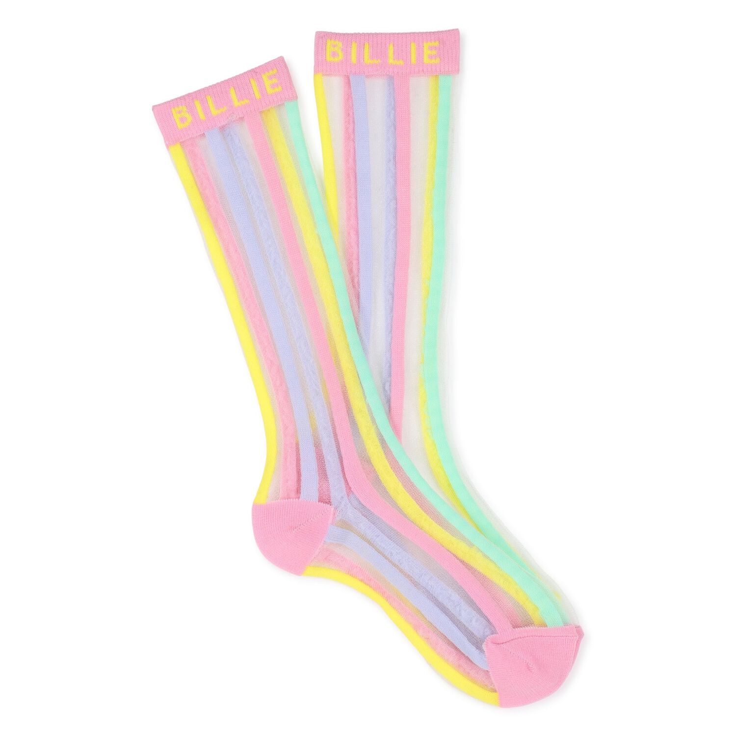 Girls Multi-Coloured Stripes Socks, 1, hi-res