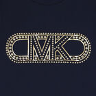 Girls Navy Blue Logo Long Sleeve Top, 1, hi-res