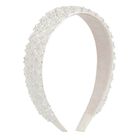 Girls White Embellished Headband, 1, hi-res