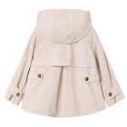 Girls Beige Hooded Zip Up Top, 1, hi-res
