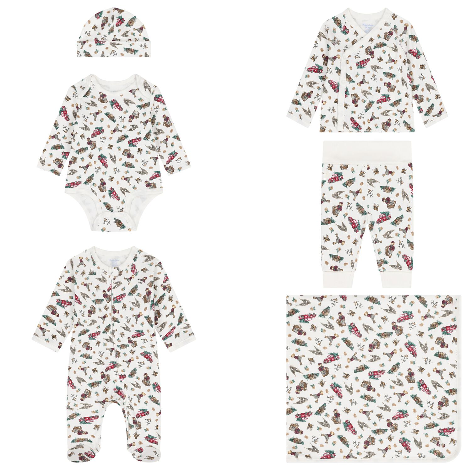 Ivory Polo Bear Babygrow Gift Set, 1, hi-res