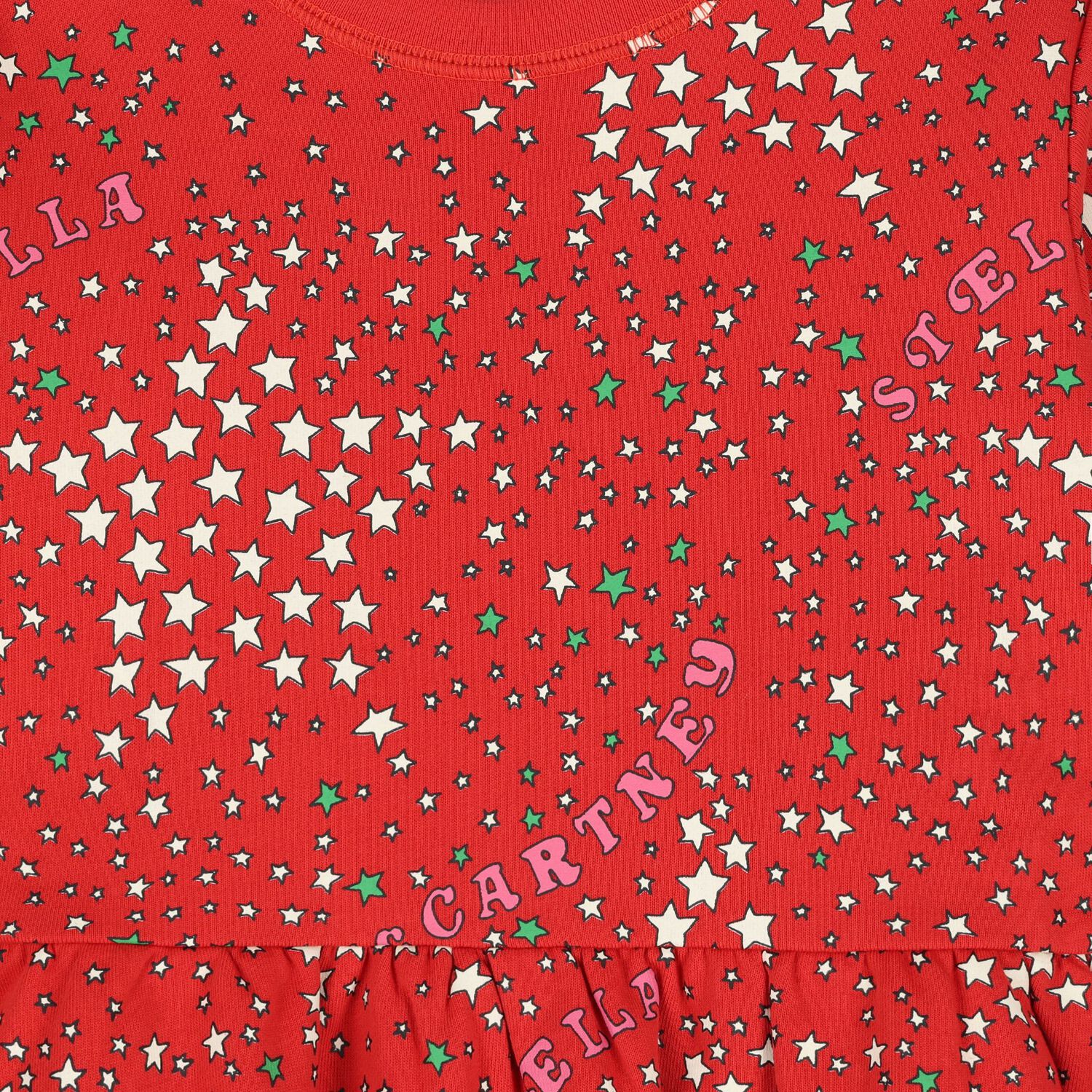 Girls Red Star Dress, 1, hi-res