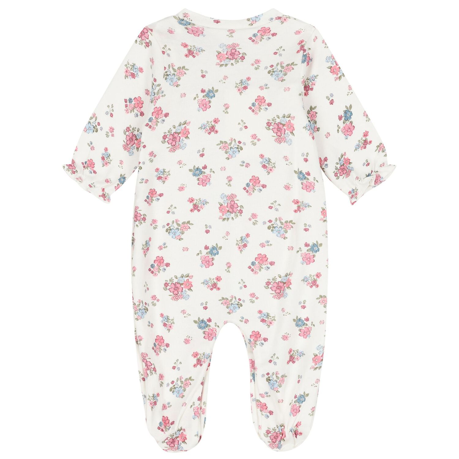 Baby Girls White & Pink Babygrows ( 2-Pack ), 1, hi-res