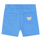 Boys Blue Teddy Shorts, 1, hi-res