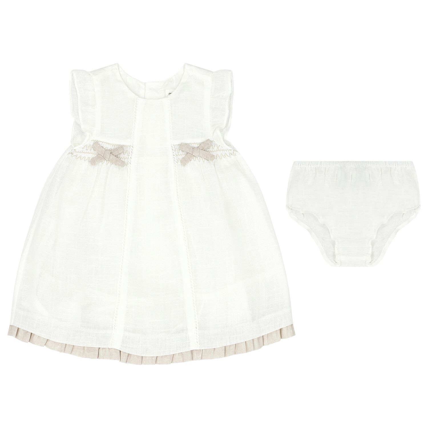 Baby Girls Ivory Smocked Dress Set, 1, hi-res