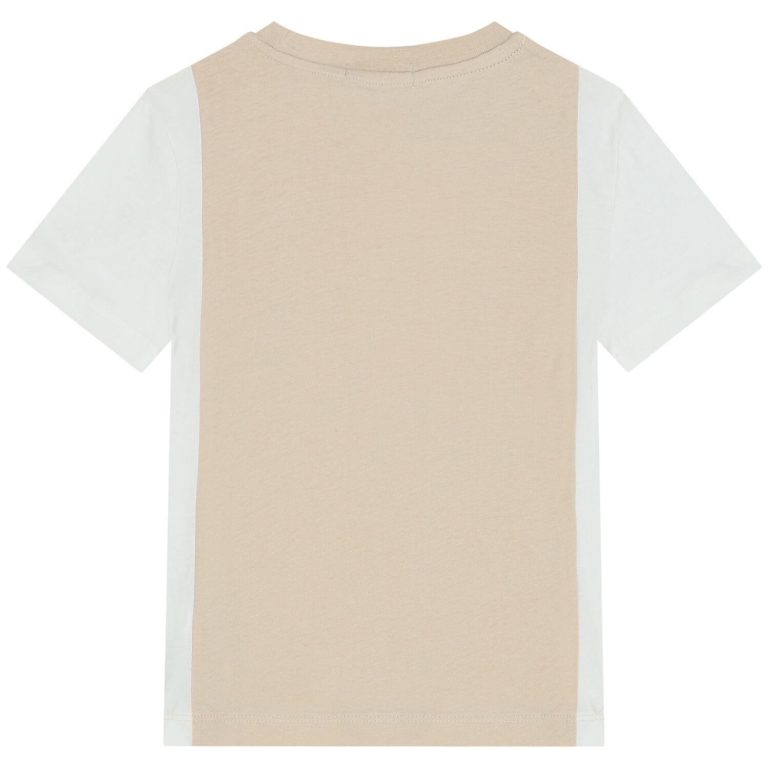 Boys Beige & White Logo T-Shirt, 1, hi-res