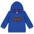 Younger Boys Blue Hooded Top, 1, hi-res