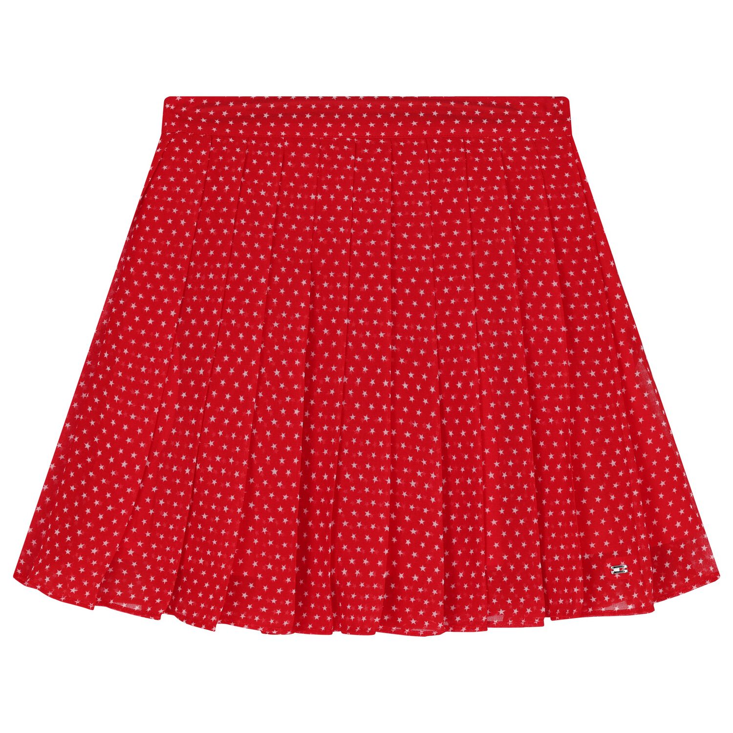 Girls Red Stars Pleated Skirt, 1, hi-res