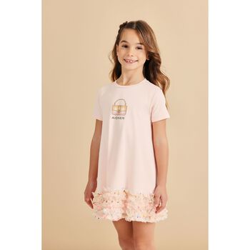 Girls Pink Bag Sequin Dress