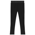 Girls Black Logo Leggings, 1, hi-res