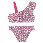 Girls Pink Floral Pattern Bikini, 2, hi-res