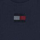 Girls Navy Blue Embellished Logo T-Shirt, 1, hi-res