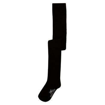 Girls Black Logo Tights