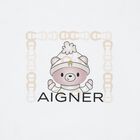 White & Beige Teddy Bear Logo Baby Blanket, 1, hi-res