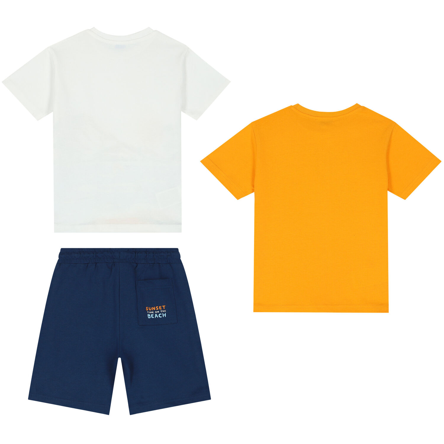 Boys Ivory, Yellow & Navy Shorts Set, 2, hi-res