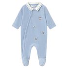 Baby Boys Blue Embroidered Babygrow, 2, hi-res
