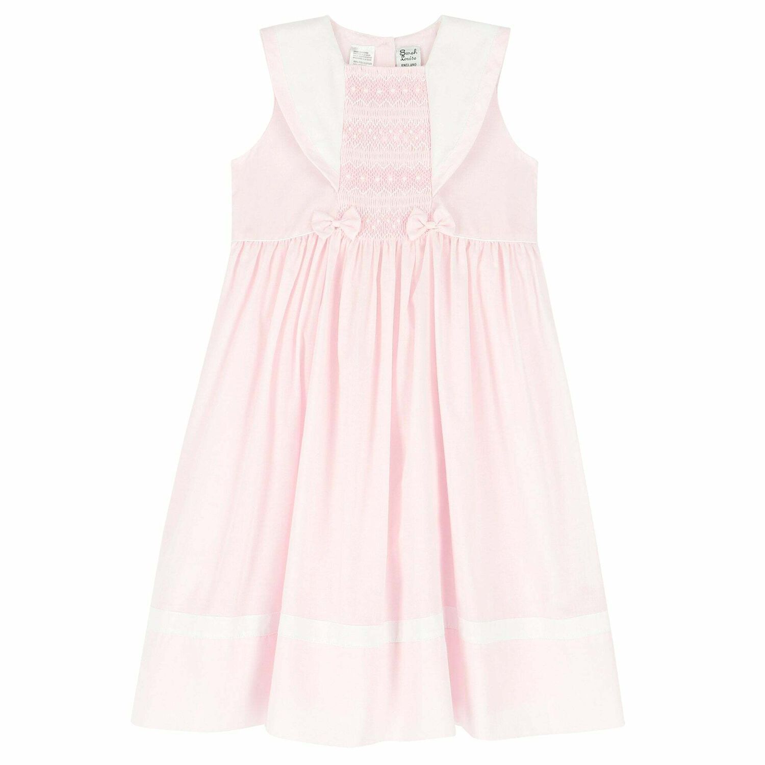 Girls Pink Smocked Dress, 1, hi-res