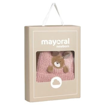 Baby Girls Pink Puppy Knitted Hat & Socks Set