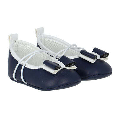 Baby Girls Navy & White Shoes