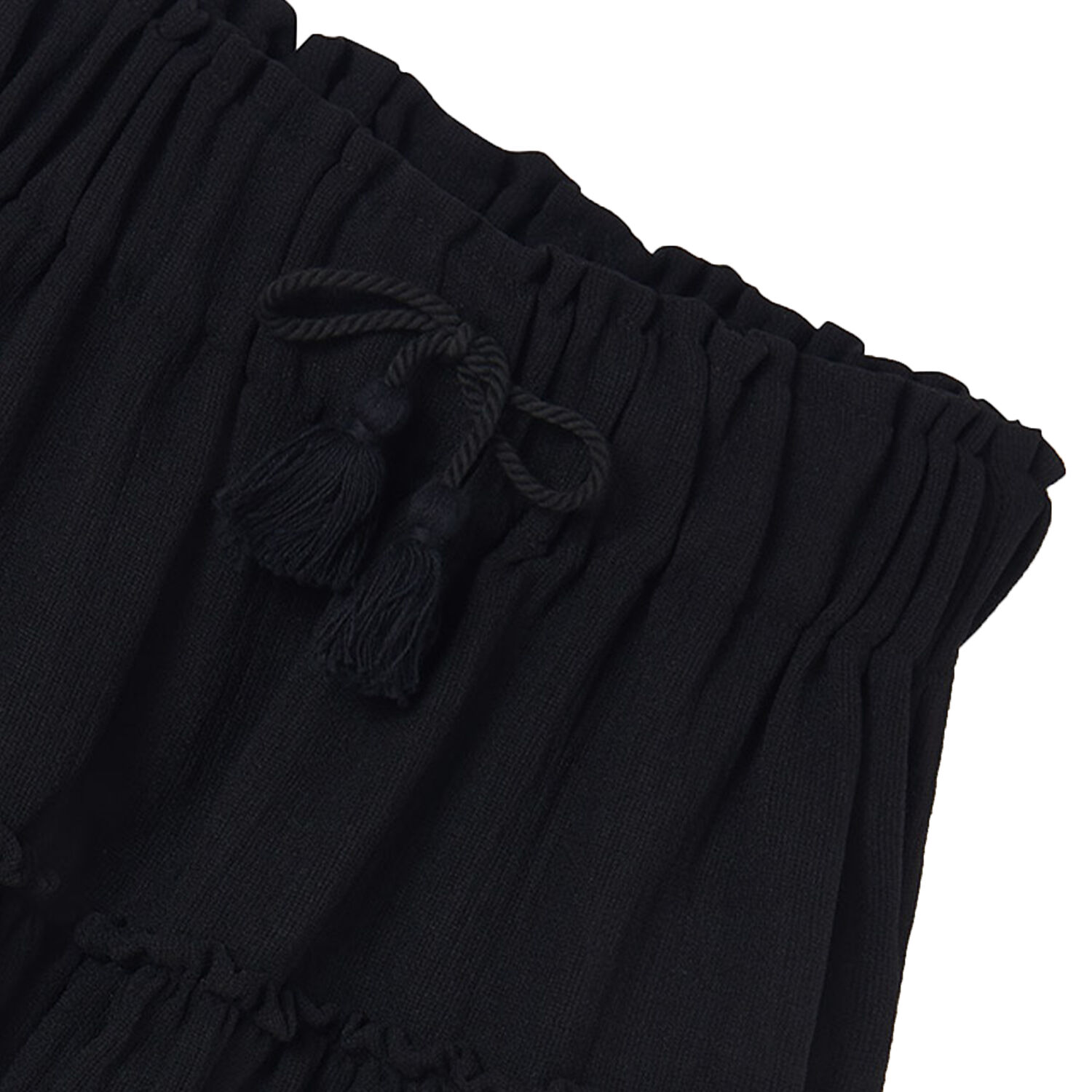Girls Black Tiered Skirt, 1, hi-res