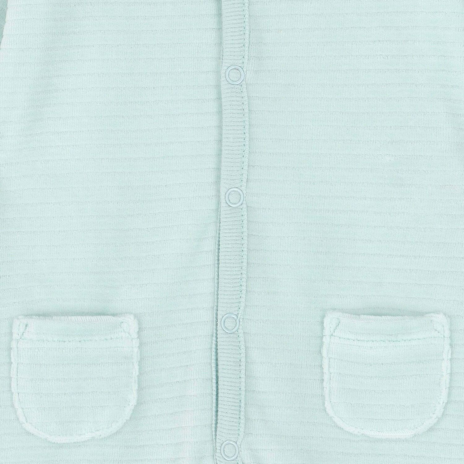 Turquoise Velour Babygrow, 3, hi-res