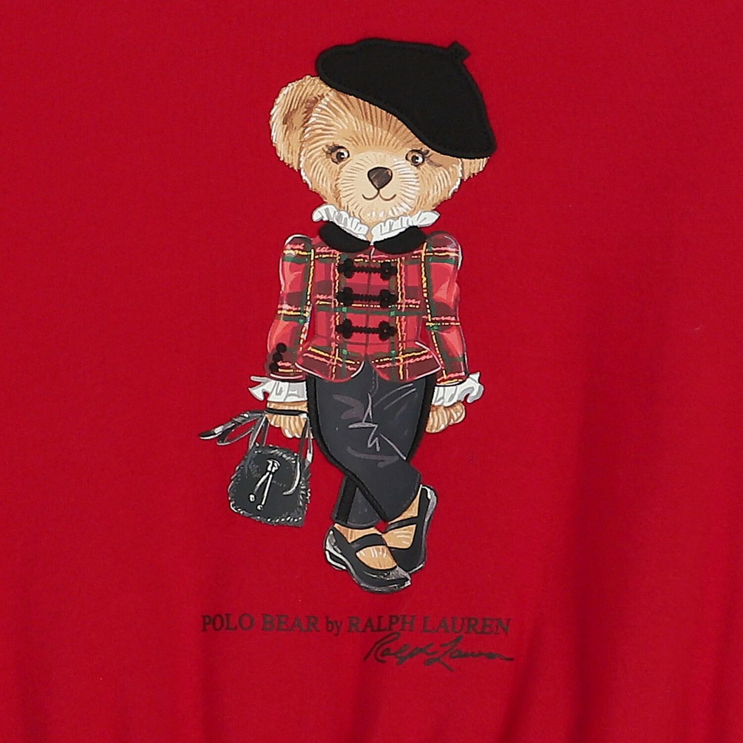 Girls Red Polo Bear Dress, 1, hi-res