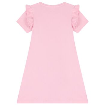 Girls Pink Logo Bag Dress