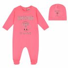 Baby Pink Logo Babygrow Set, 1, hi-res