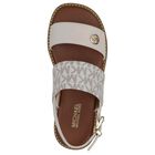 Girls Ivory & Beige Logo Sandals, 1, hi-res