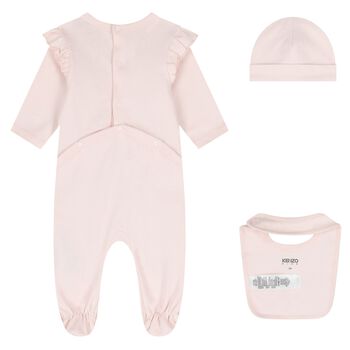 Baby Girls Pink Tiger Babygrow Gift Set