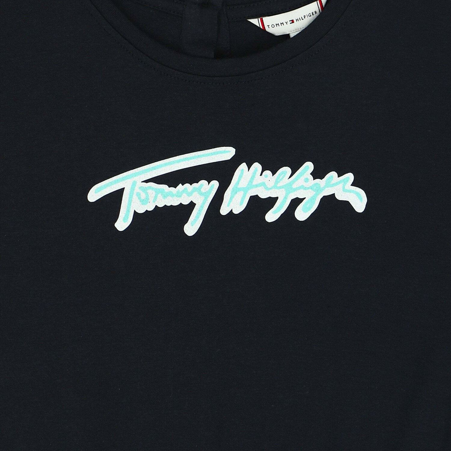 Girls Navy Logo Playsuit, 1, hi-res