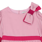 Girls Pink Bow Tiered Dress, 1, hi-res