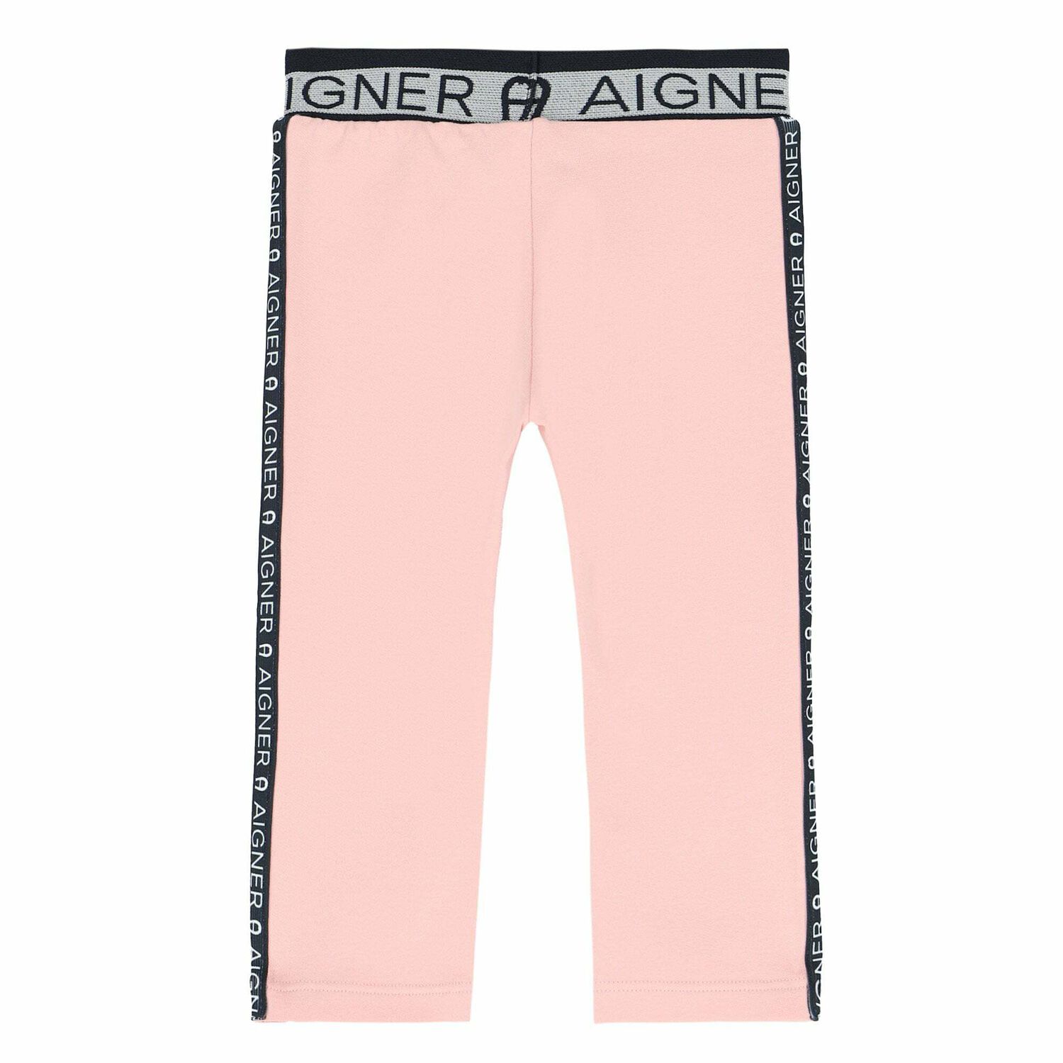 Younger Girls Pink Logo Leggings, 1, hi-res