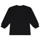 Younger Girls Black Teddy Bear Logo Dress, 4, hi-res