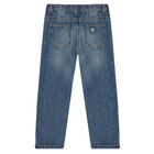 Younger Boys Blue Logo Denim Jeans, 1, hi-res