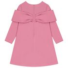 Girls Pink Bow Dress, 1, hi-res