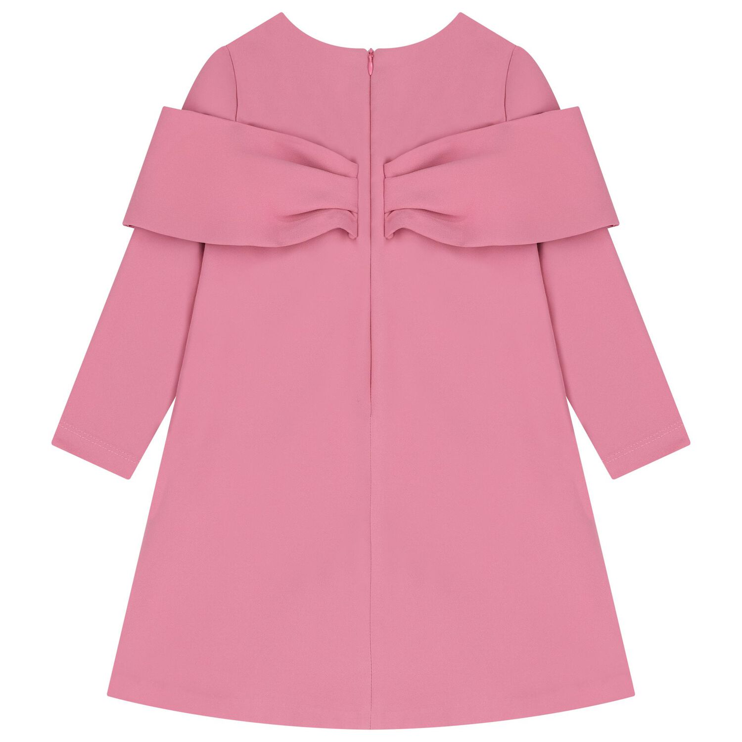 Girls Pink Bow Dress, 1, hi-res