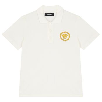 Boys Ivory Medusa Polo Shirt