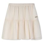 Girls Mini Me Ivory Logo Skirt, 1, hi-res