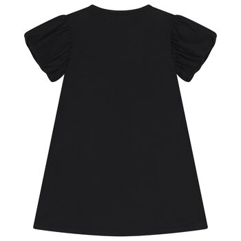 Girls Black Bag Logo Dress