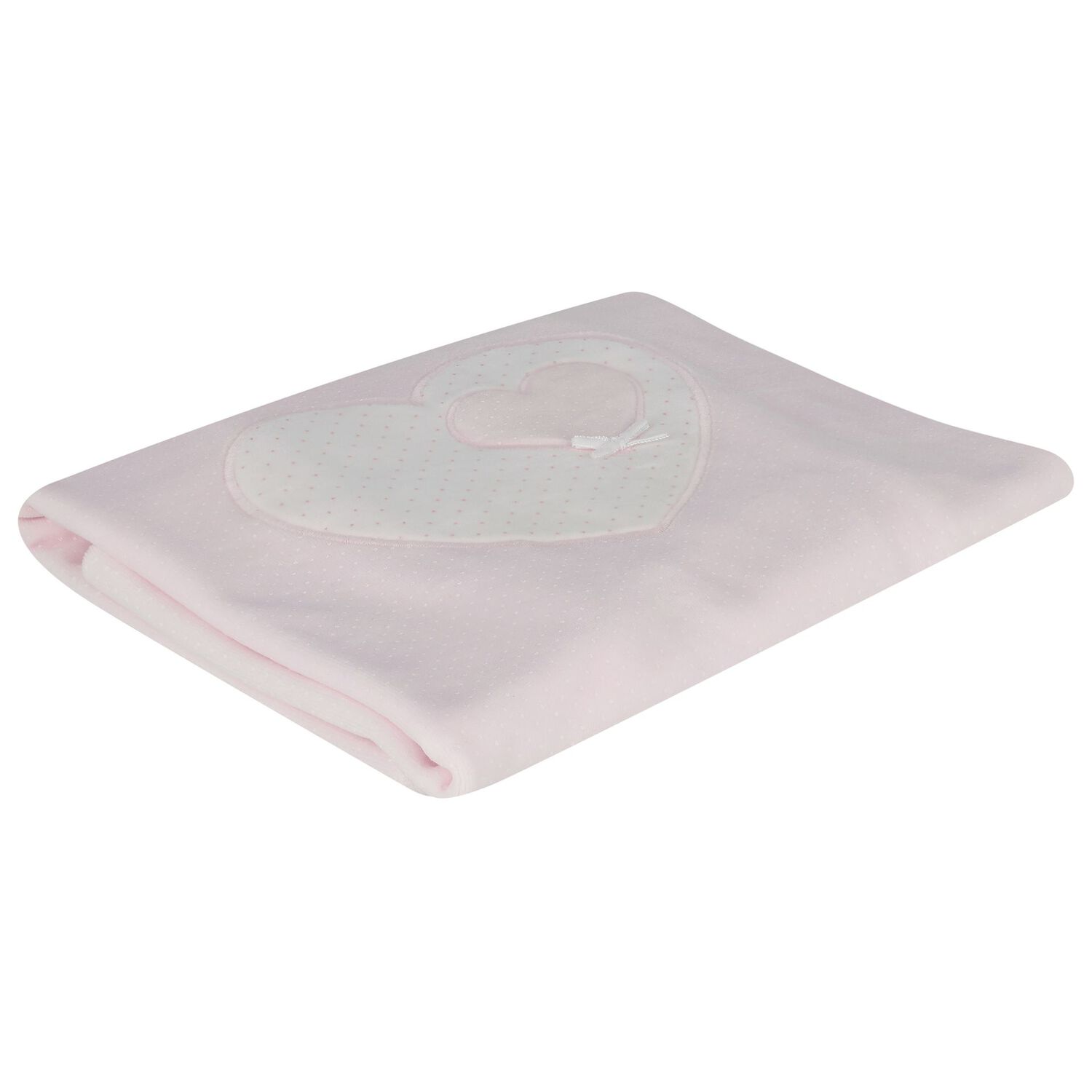 Baby Girls Pink Heart & Polka Dot Blanket, 1, hi-res